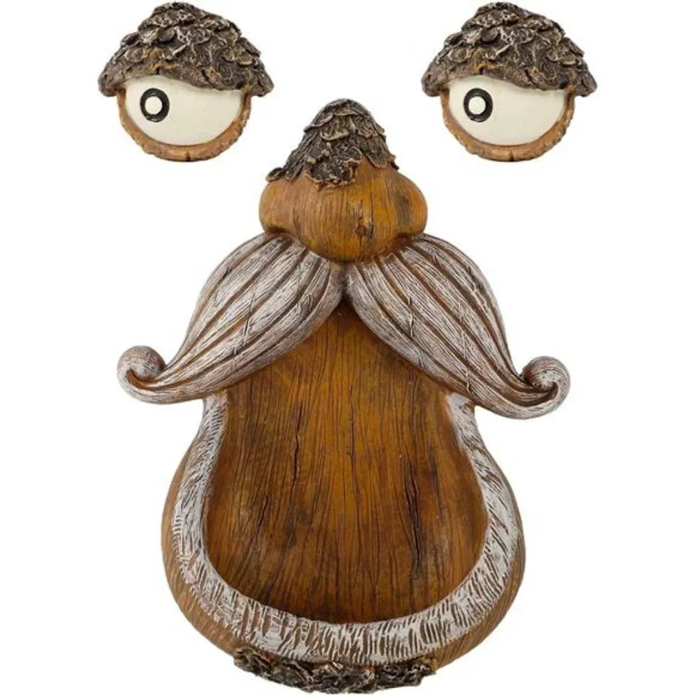 Tree Face Decor Bird Feeder Outdoor, Eyes Glow in Dark Fun Old Man Tree Hugger